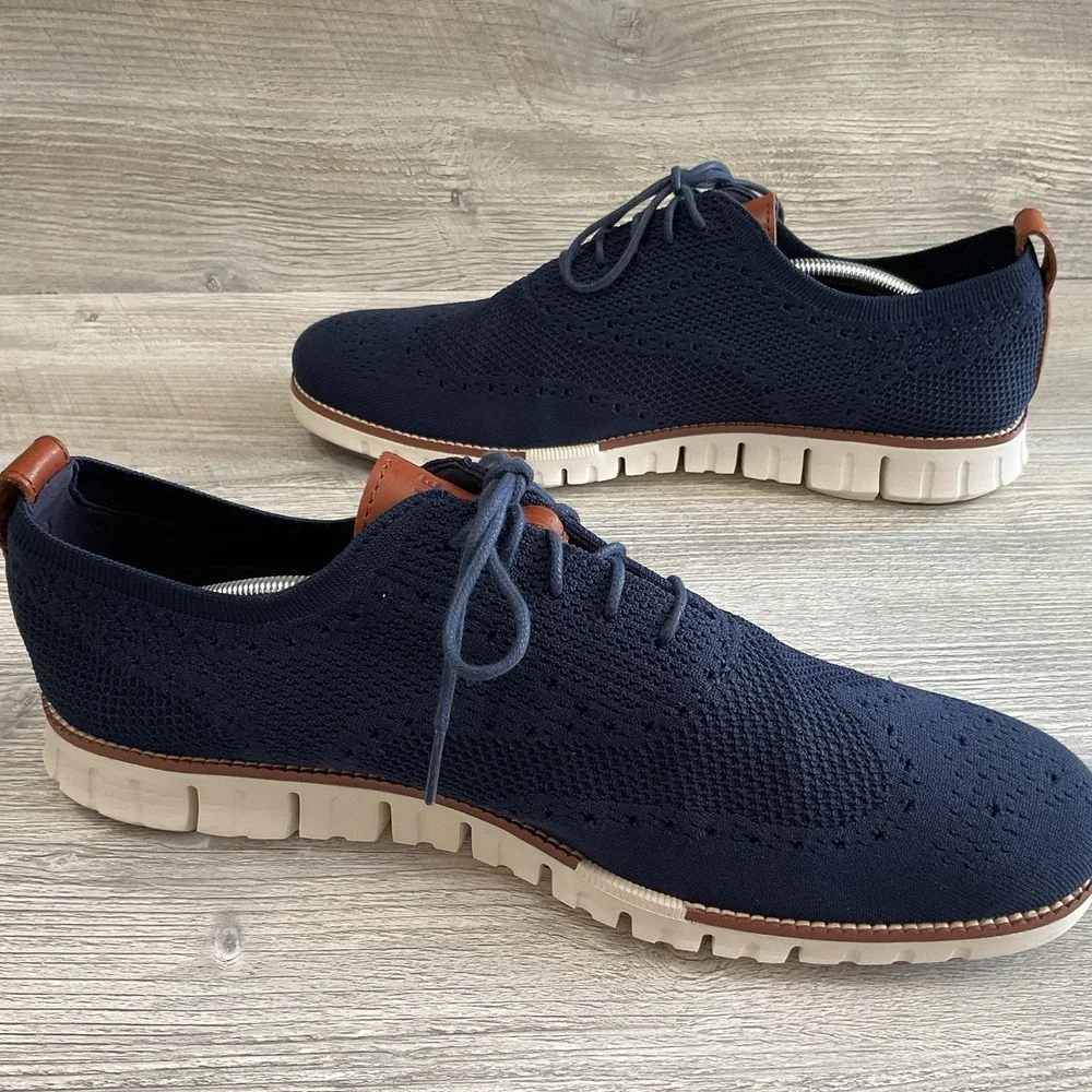 Cole Haan Zerogrand Stitchlite Men's Size 13 M Blue Dress Shoes Knit C24947